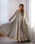 Pista Silk Festive Anarkali Suits