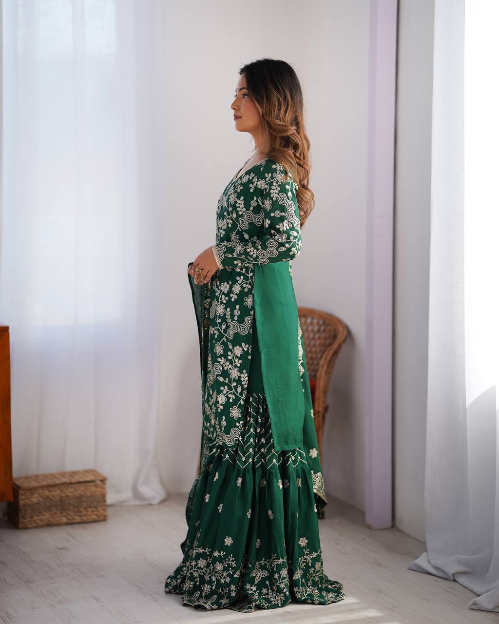 Green Sharara Suit