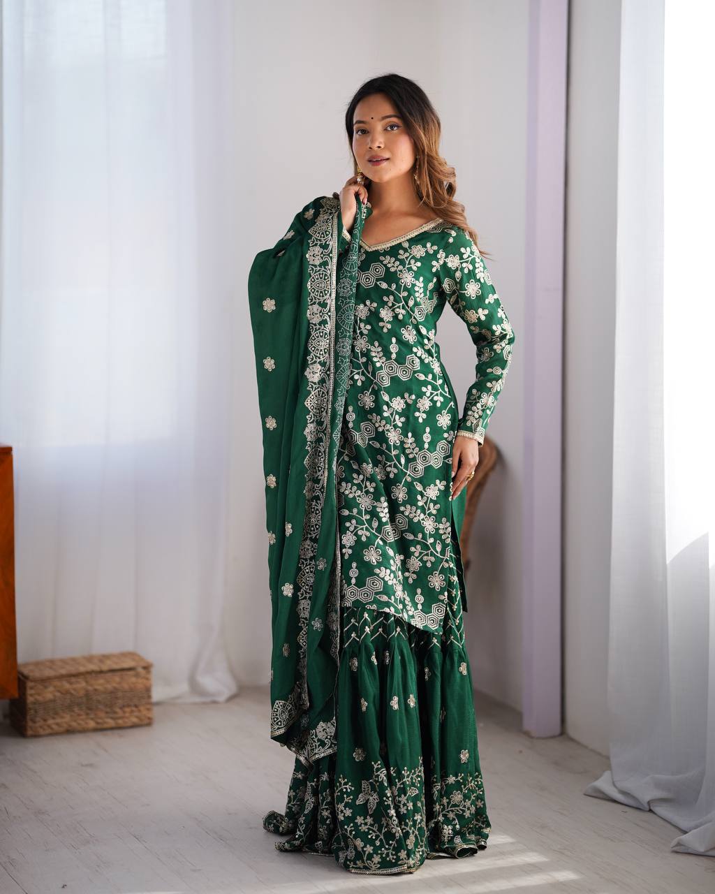 Green Sharara Suit