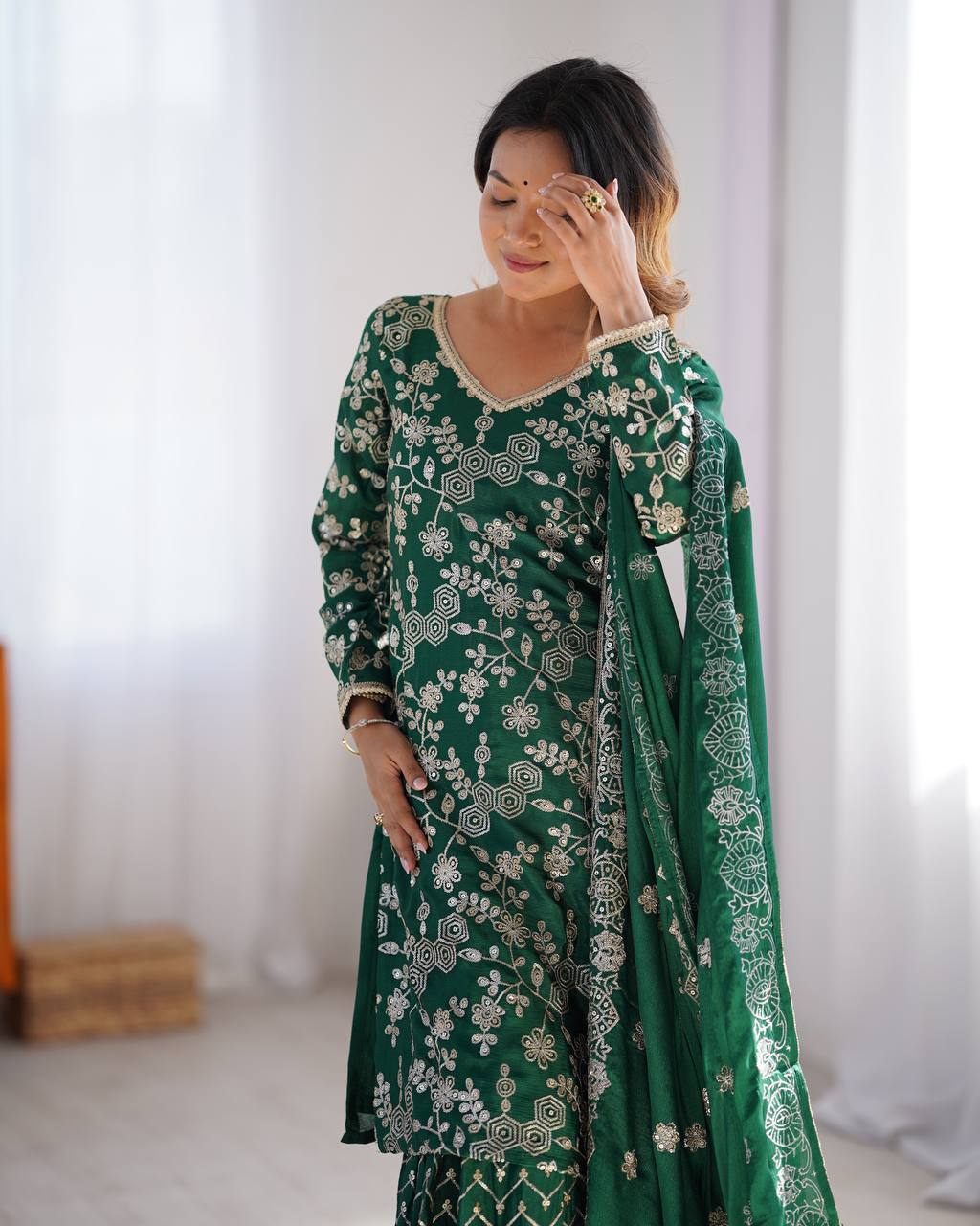 Green Sharara Suit