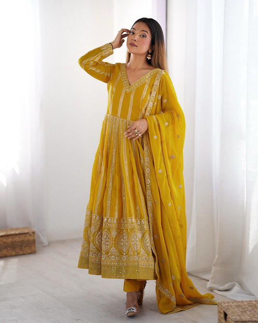 Yellow Georgette Suit Set