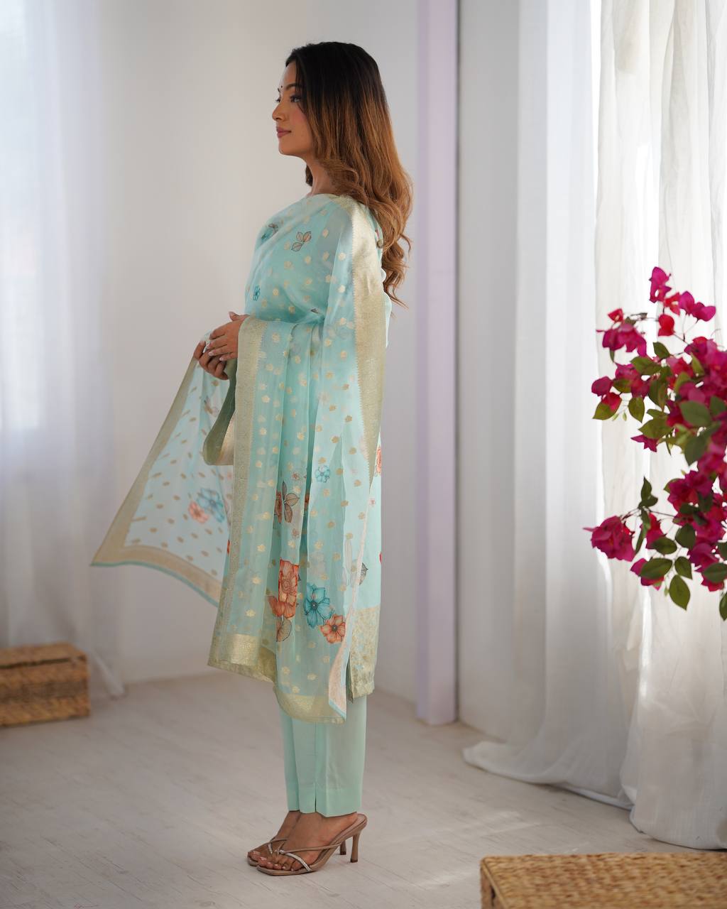 Chanderi Silk Kurta Set For Women