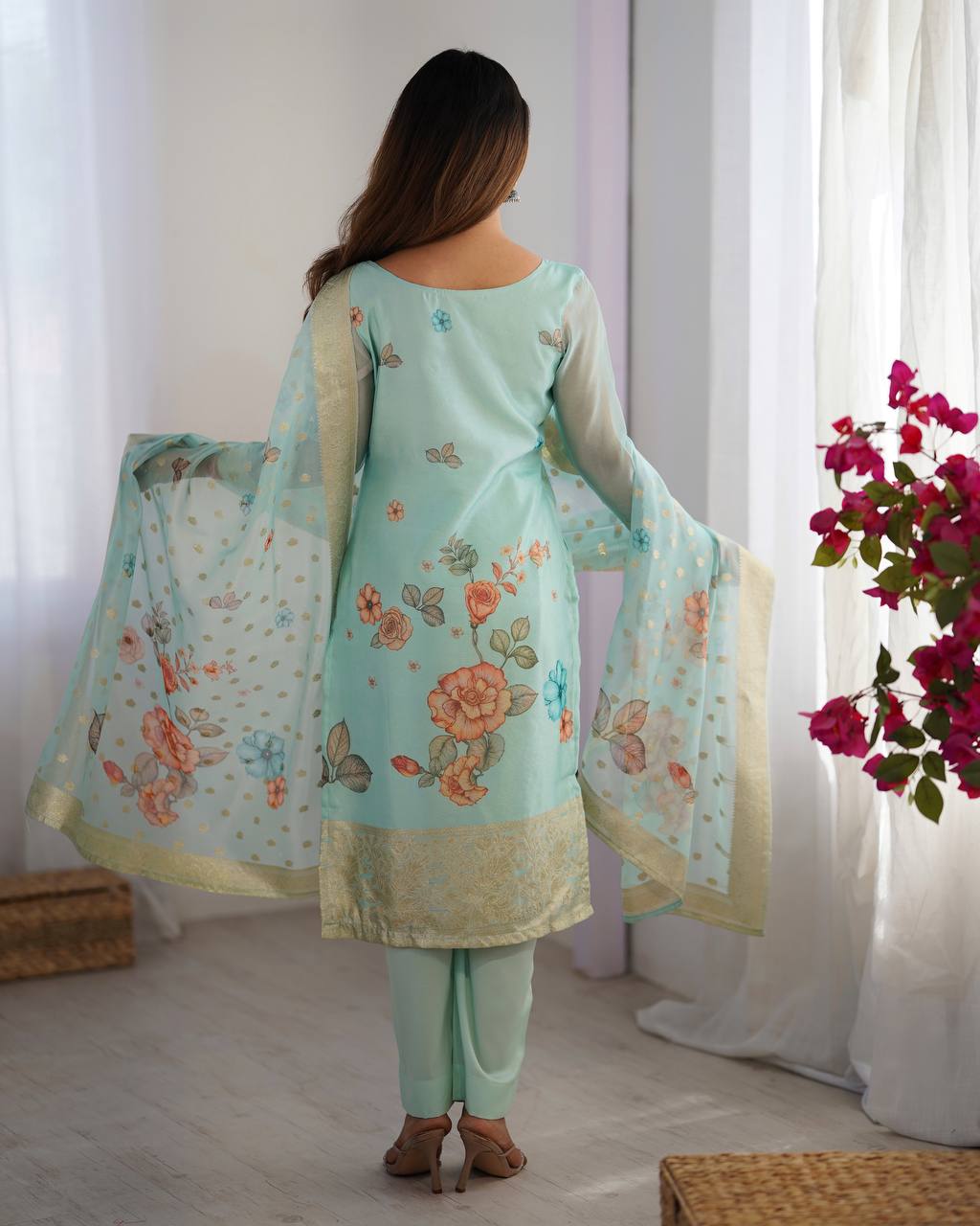 Chanderi Silk Kurta Set For Women