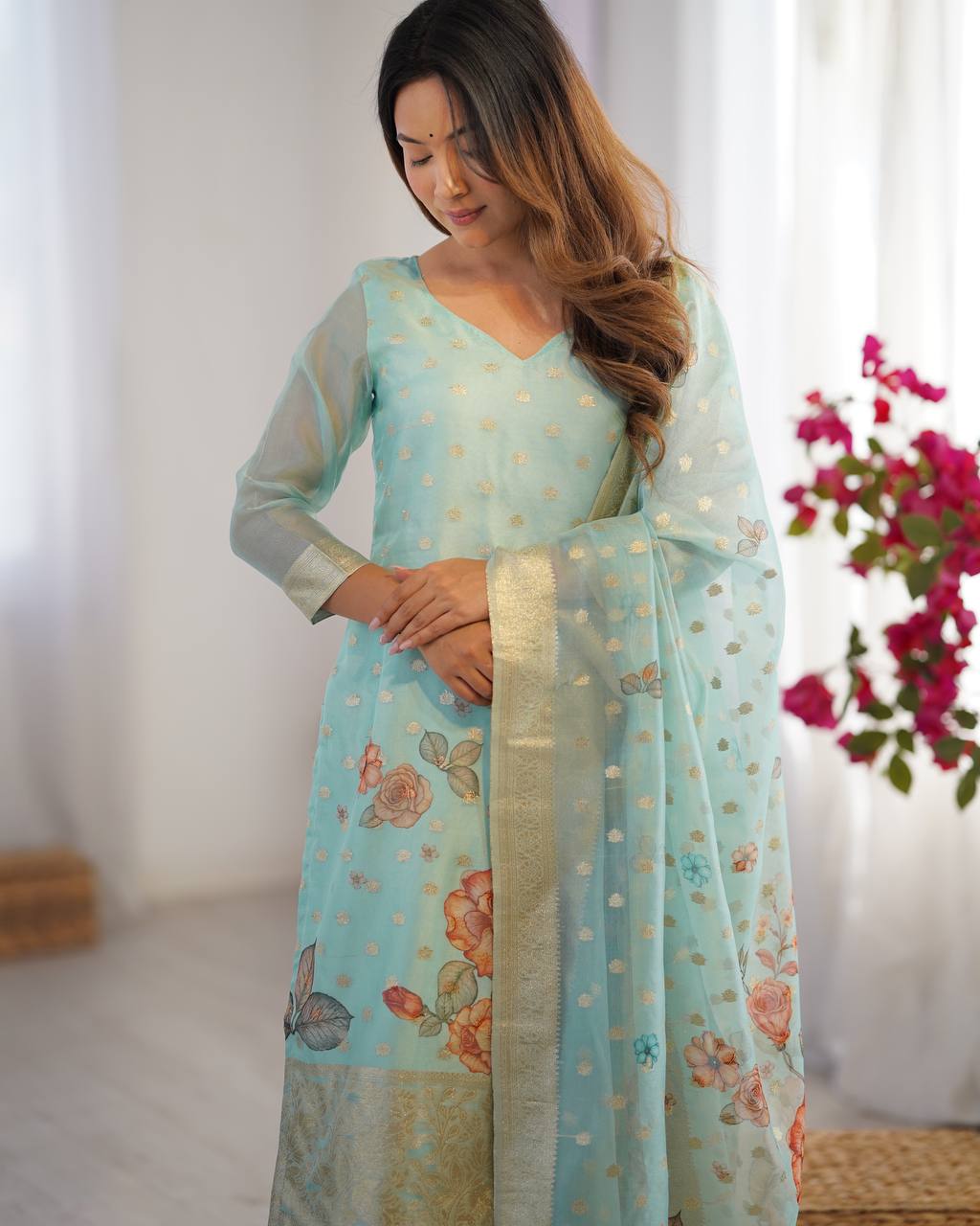 Chanderi Silk Kurta Set For Women