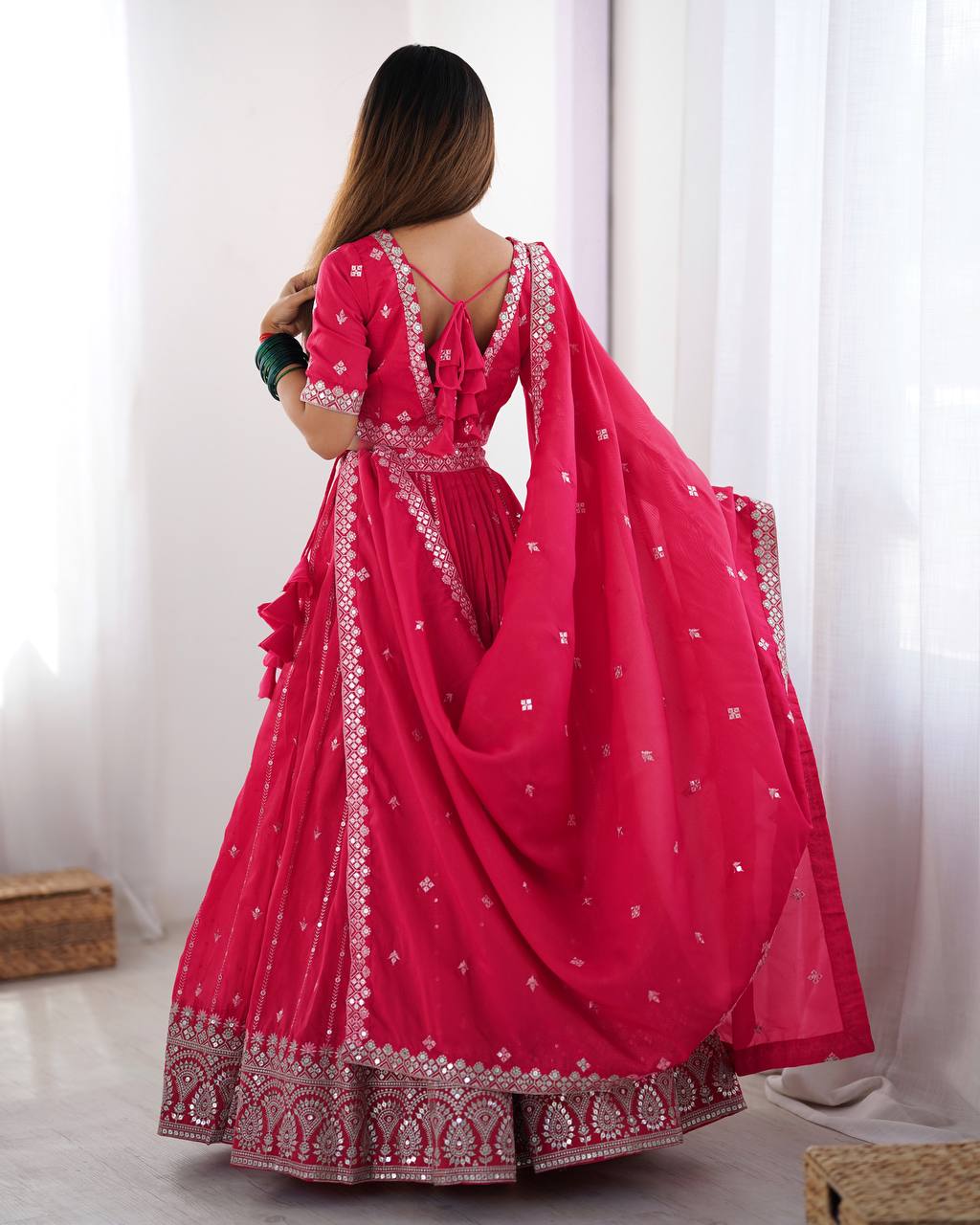 Pink Silk Lehenga Choli