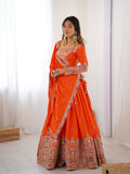 Orange Sequnce Work Chaniya Choli