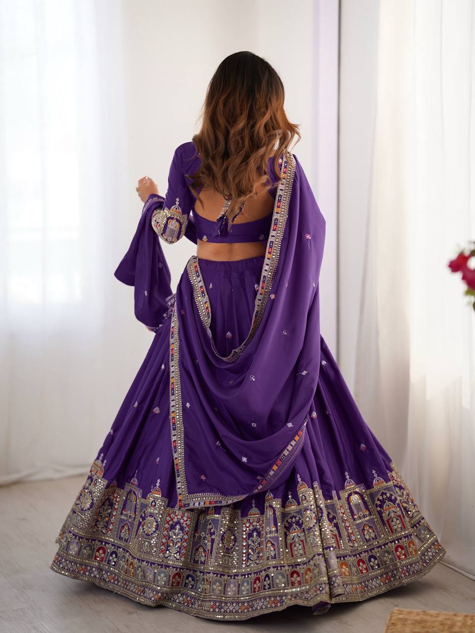 Purple Sequnce Work Chaniya Choli