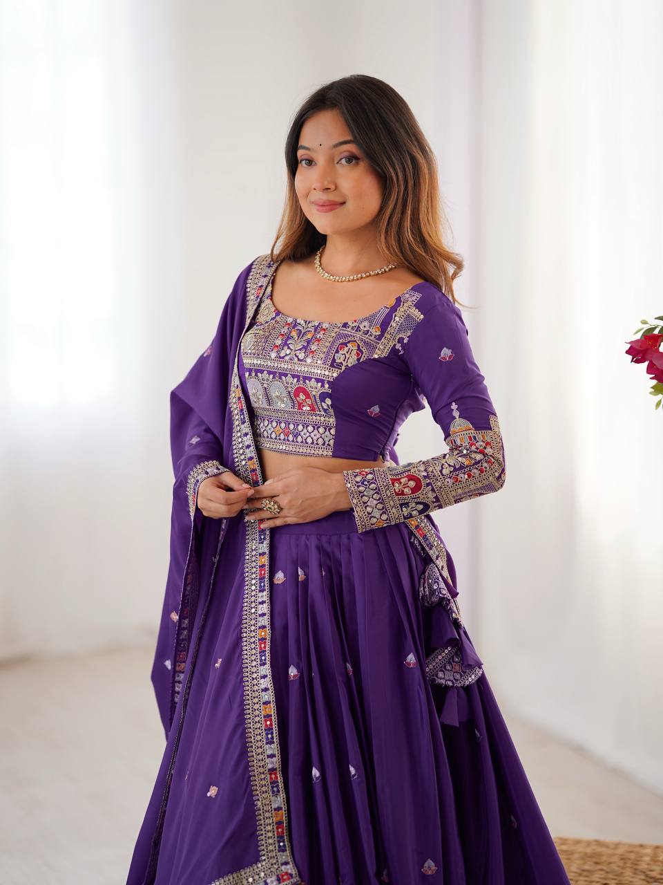 Purple Sequnce Work Chaniya Choli