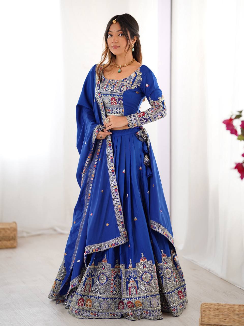 Blue Sequnce Work Chaniya Choli