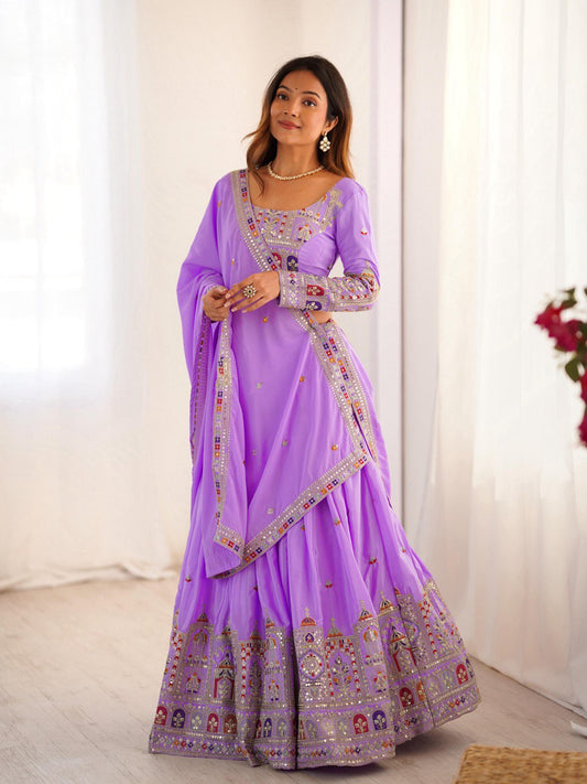 Mauve Sequnce Work Chaniya Choli
