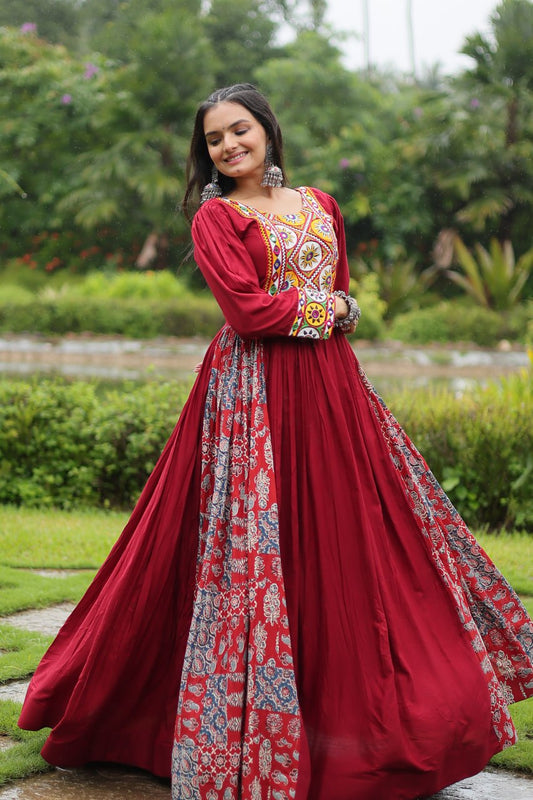 Maroon Navratri Dress For Ladies