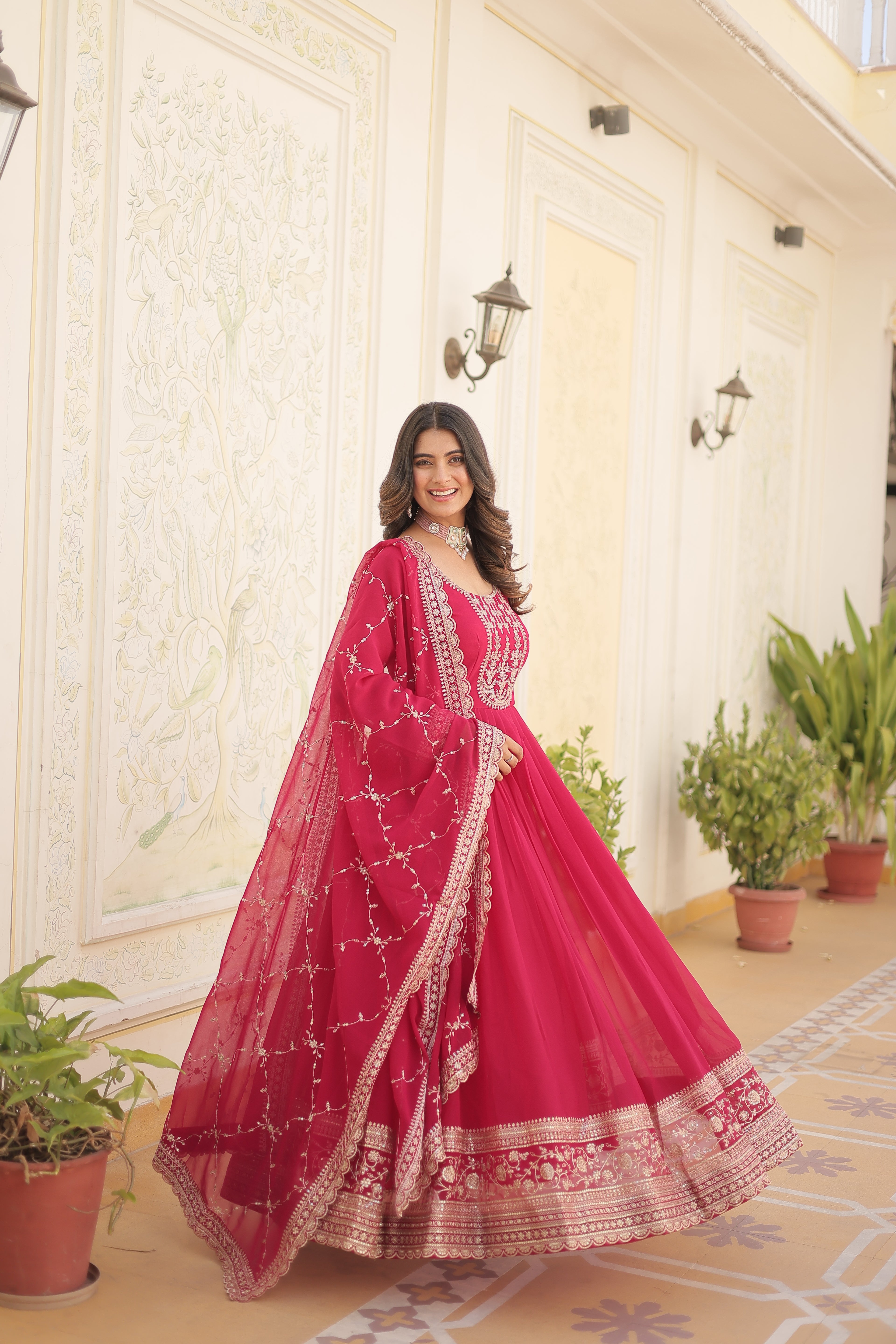 pink embroidered gown main