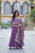 pink purple gown with dupatta main