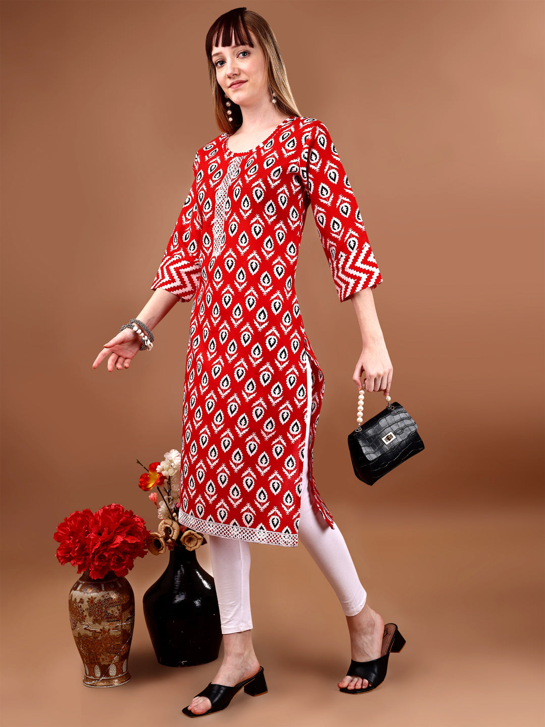 red kurti 5
